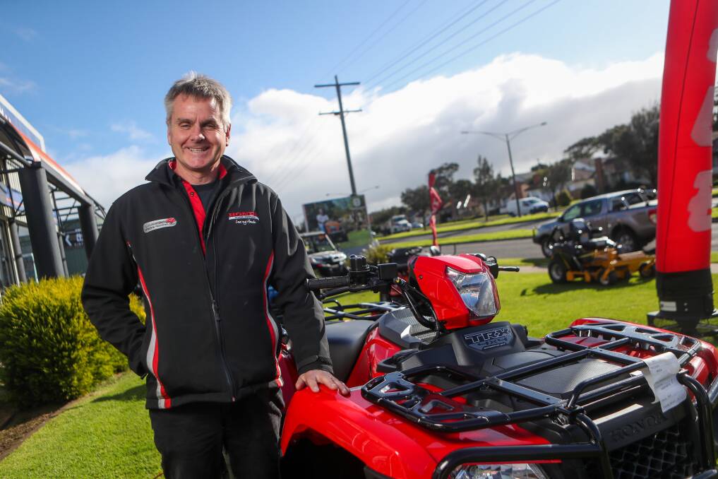 BUSINESS ADAPTATION: Warrnambool dealer David Reinheimer, who runs Roe Motorcycle and Mowers, says he expects farmers to adapt.