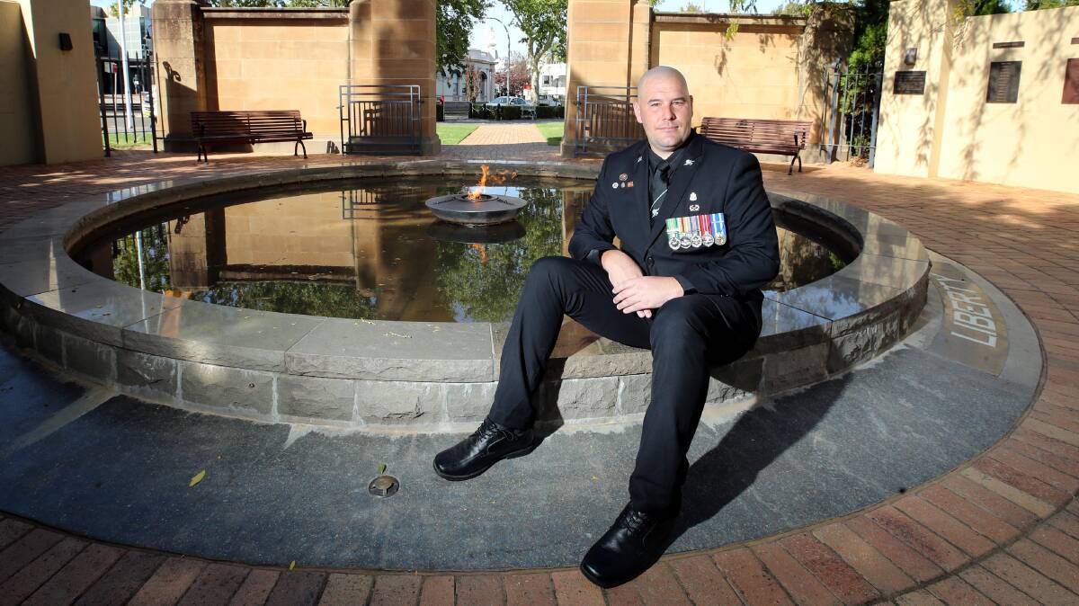 TIME FOR RELFECTION: Nigel McMullen of Wagga thinks about his journey in the defence force and his hopes to help ex-serviceman ahead of the Anzac Day service on Thursday. Picture: Les Smith 