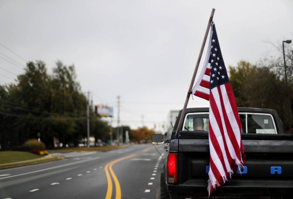 An American flag on election day in Woodstock. Picture: AP Photo/David Goldman 