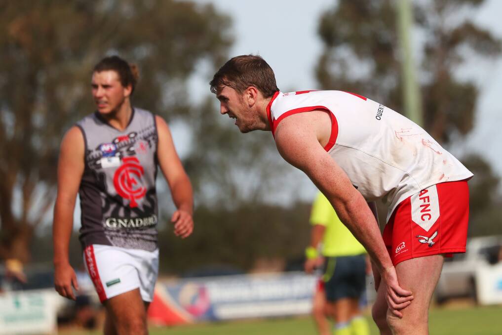LEADER: Jacob Conlan leads the Riverina League goalkicking by four heading into the final round. Picture: Emma Hillier