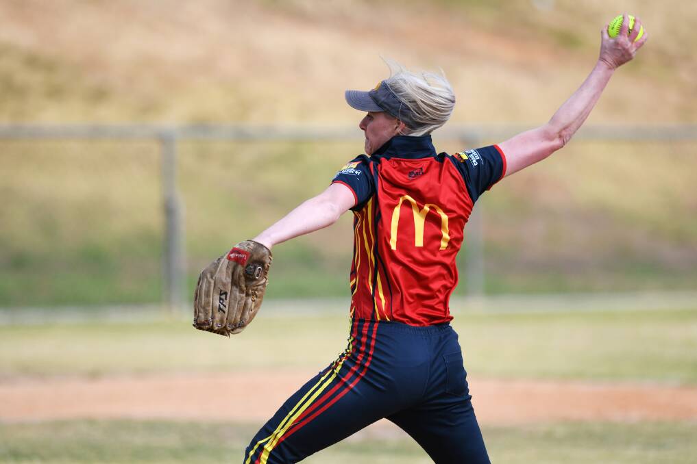 CHALLENGE: Turvey Park's Kate Looney in action in the opening round of the Wagga Softball A grade competition last Saturday.