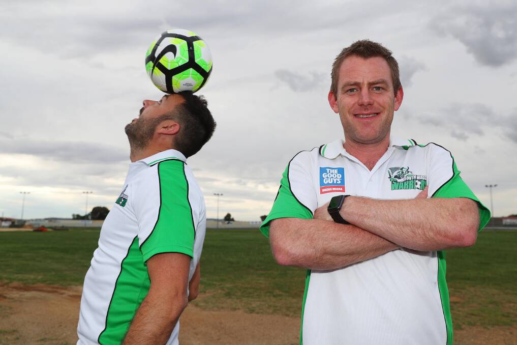 South Wagga president Stephen Burns (right) with Ben Holt. Picture: Emma Hillier