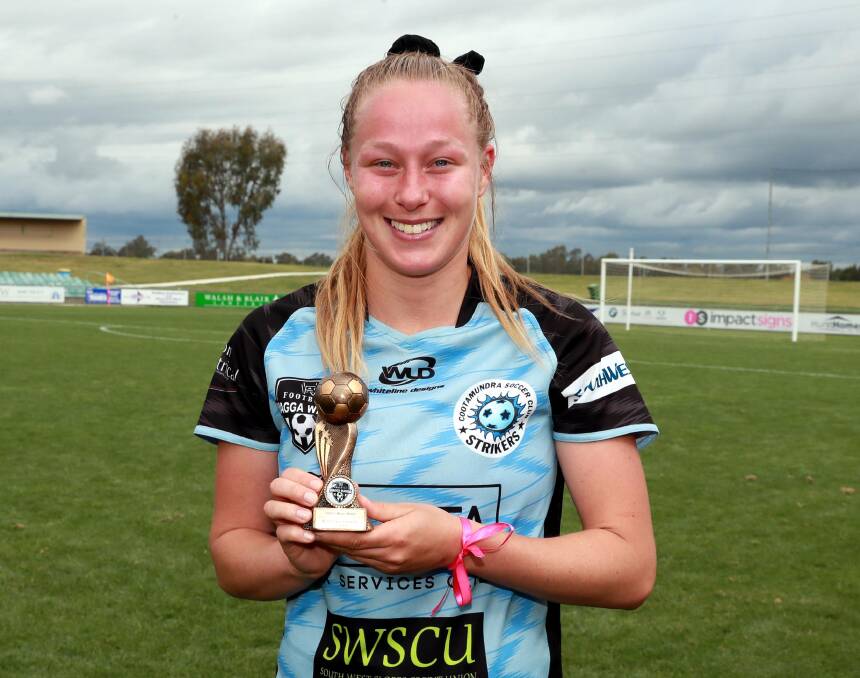 JOINT WINNER: Cootamundra's Kirrilee Cameron with her award on Sunday. Picture: Les Smith