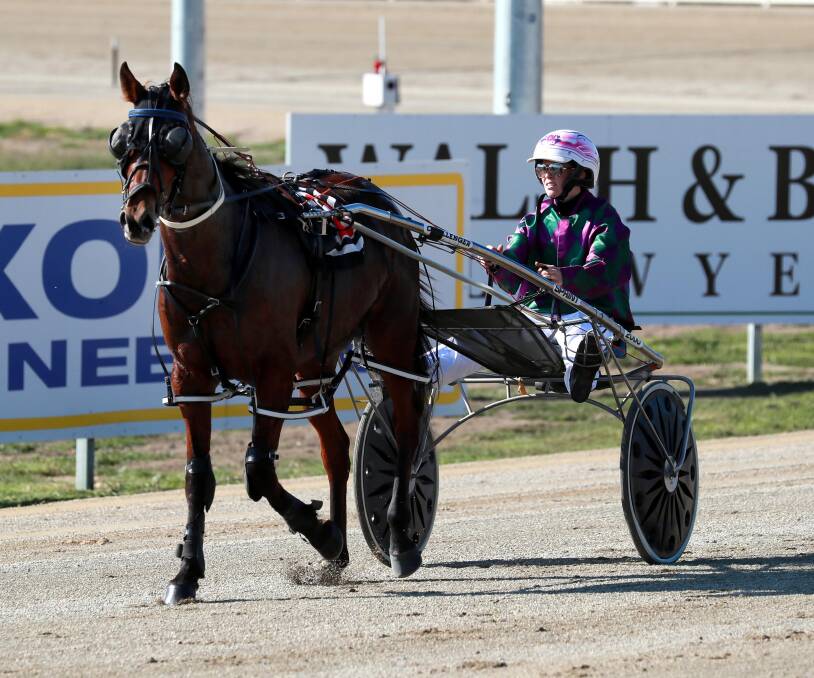 Paige Bevan returns a winner on Machs Legacy. Picture: Les Smith