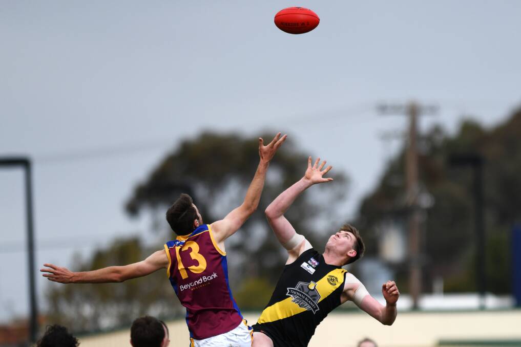 GOOD NEWS: Wagga Tigers ruckman Tom Osmotherly (right) will play some part in finals and could be available for the qualifying final against Griffith.