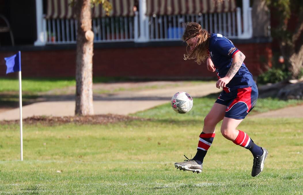 GAME IN QUESTION: Henwood Park's Dillon Blackwood in action against Lake Albert last month, an appearance that has the cost the Hawks three points. Picture: Emma Hillier