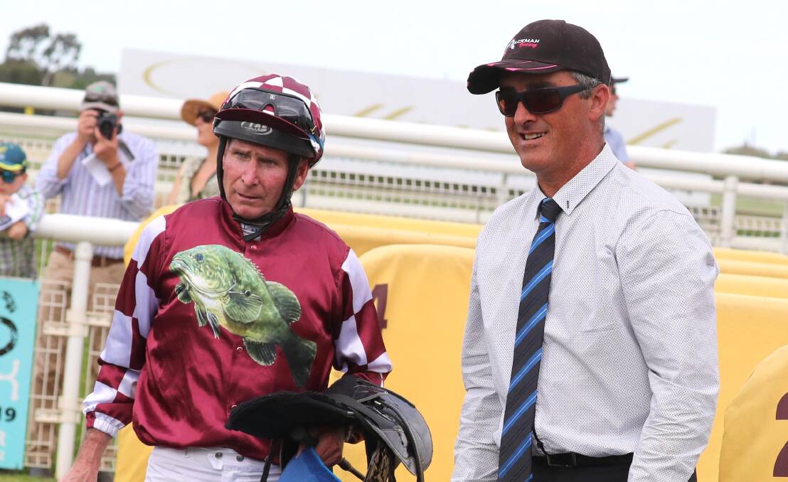 STICKING SOLID: Bryan Murphy will team up with Scott Spackman (right) on Takissacod at Albury on Tuesday. Picture: Les Smith