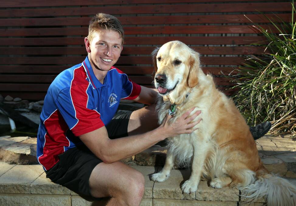 Nathan Byrne, pictured with Tex, won Turvey Park's best and fairest in his first season back at the club. Picture: Les Smith