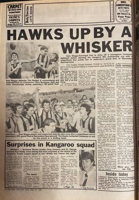 The back page of The Daily Advertiser on September 27, 1982. Courtesy of Michael McCormack.