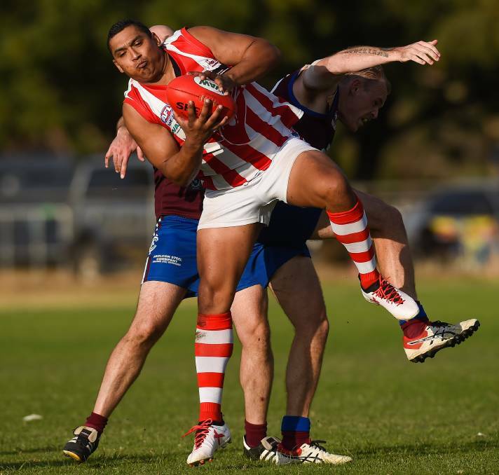 Damian Cupido in action for Henty against Culcairn.