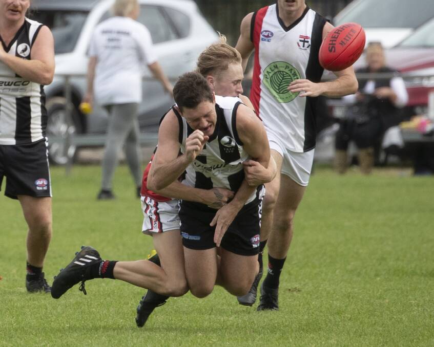 HARD AT WORK: The Rock-Yerong Creek co-vice-captain Aiden Ridley believes the Magpies are tracking nicely ahead of Saturday's game against Barellan. Picture: Madeline Begley