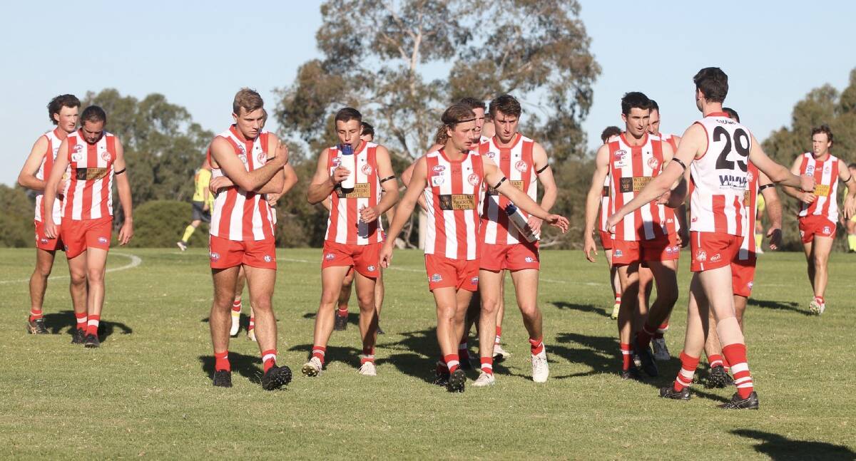 Charles Sturt University come off at a break during their round three win over Northern Jets at Peter Hastie Oval. Picture by Liesel Park