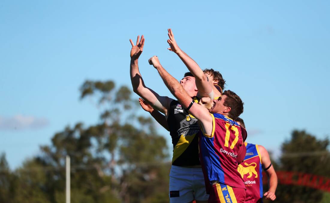 Ben Walsh (right) in action against Wagga Tigers last weekend.
