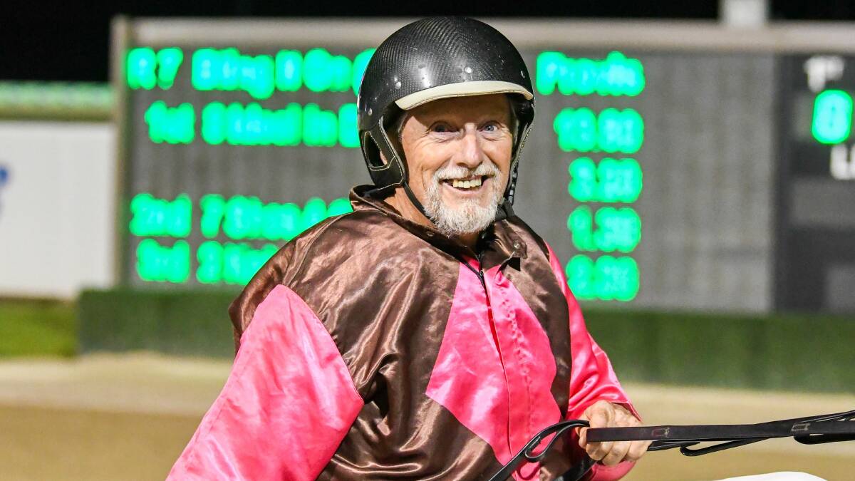 ALL SMILES: Brucedale trainer-driver David Druitt after the group two win of Ideal In Dreams at Menangle on Saturday night. Picture: Racing at Club Menangle Trackside
