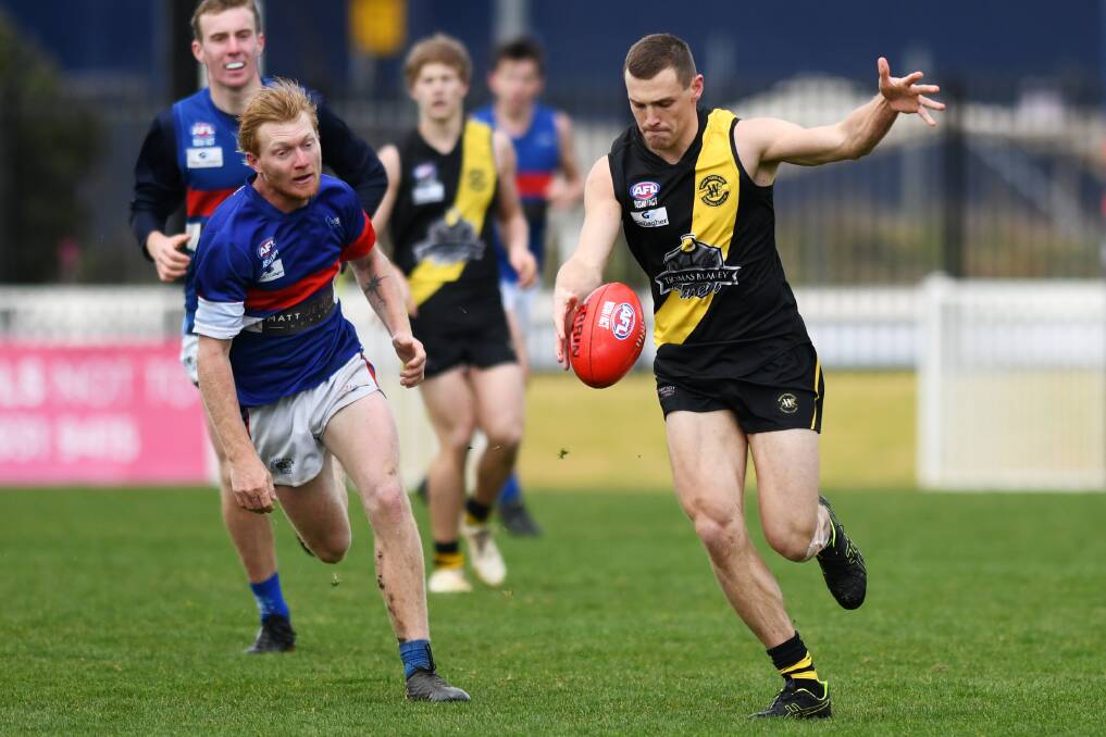 ALL CLEAR: Wagga Tigers midfielder Tom Keogh is fit to face Coolamon on Saturday after getting over the corked calf he sustained in the loss to Turvey Park last weekend.