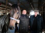 FOND MEMORIES: Rick Freyer and his late father Richard (right) with Leica Larrikin at their Corowa stables in 2010. 