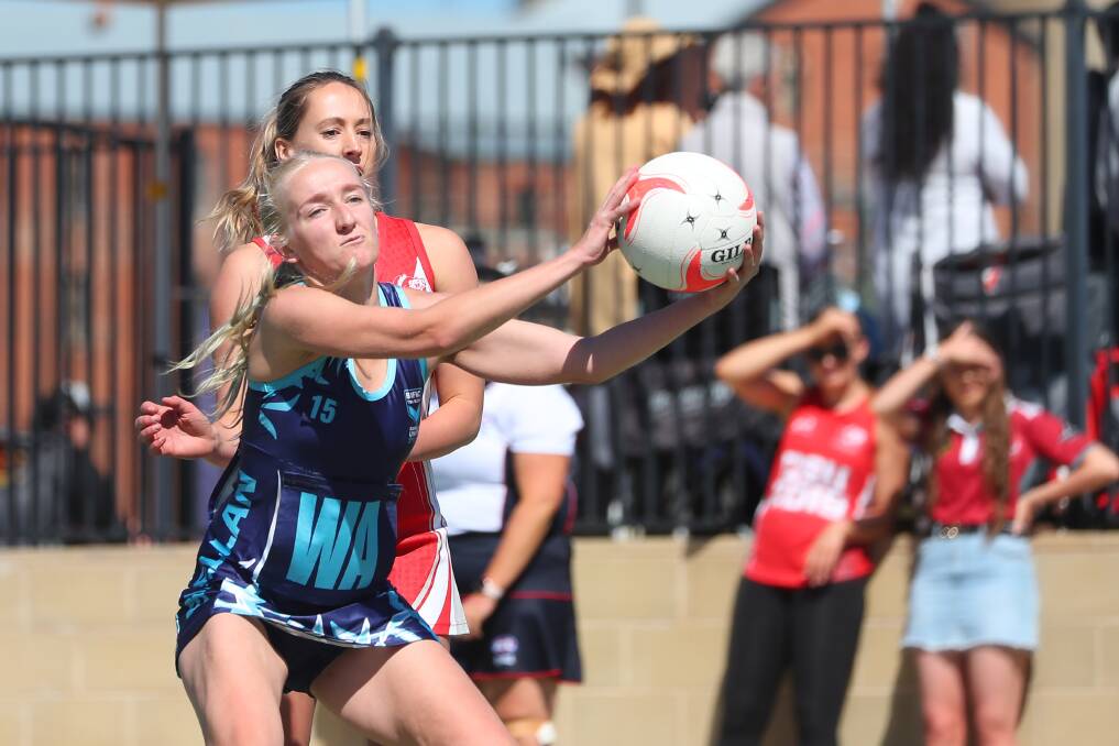 Barellan's Jessie McDermott competes in the Farrer League C grade grand final in 2019 at Robertson Oval. 