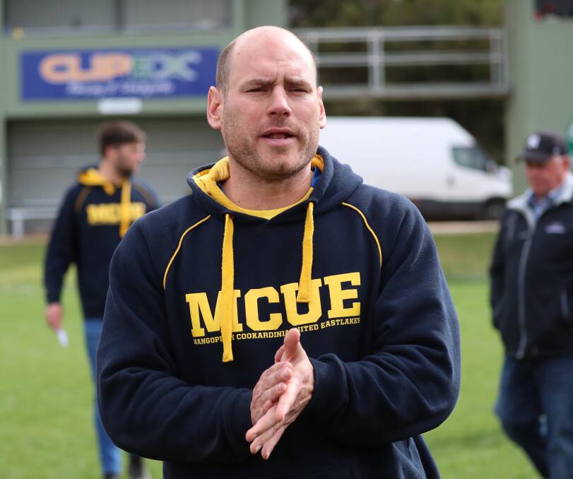 GOING AGAIN: Jeremy Rowe has been re-signed for a second season as coach of Mangoplah-Cookardinia United-Eastlakes.
