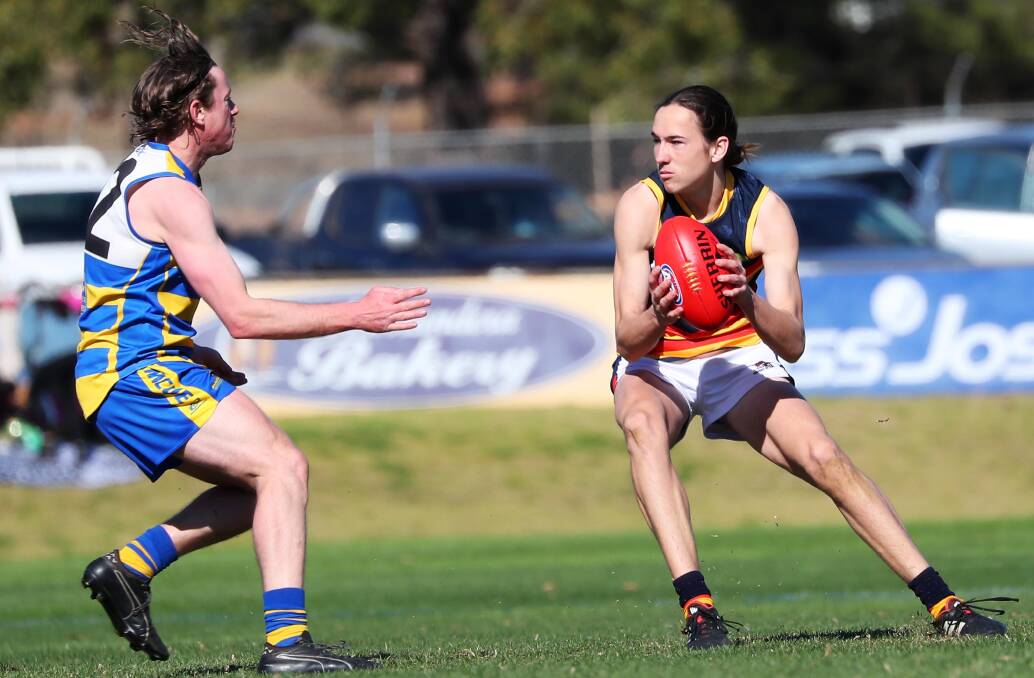 Cooper Sharman in action for Leeton-Whitton in 2018. Picture: Emma Hillier
