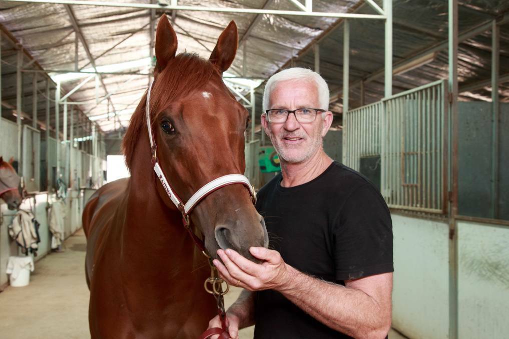 Albury trainer Andrew Dale with Little Red Devil. Picture: The Border Mail