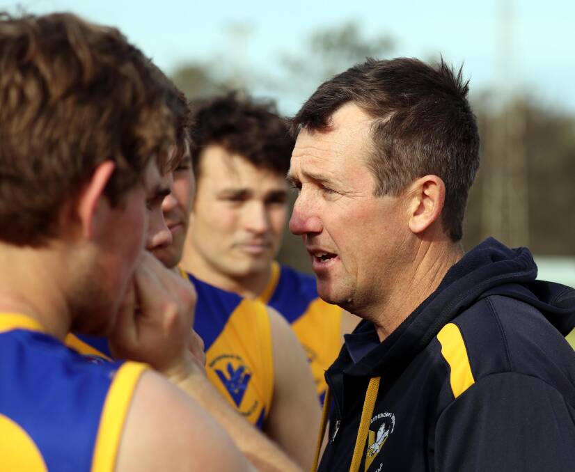 DETERMINED: Narrandera co-coach Jamie Grintell wants the Eagles to dig in for the final five weeks of the competition. Picture: Les Smith