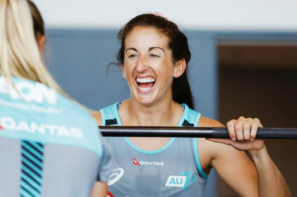 Alicia Lucas at training with the Australian women's rugby sevens squad. Picture: Rugby Australia