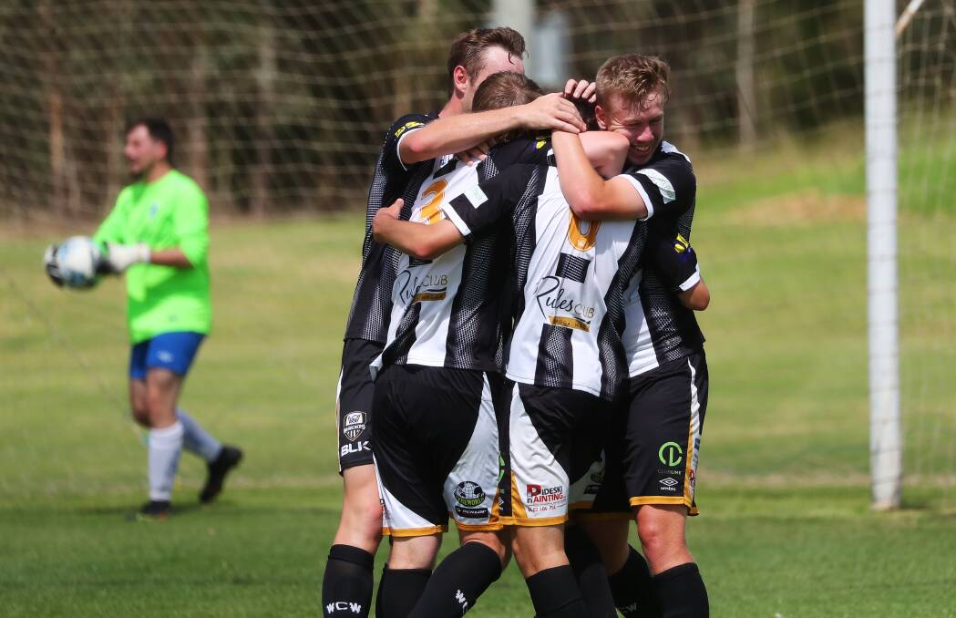 SMALL STEPS: Wagga City Wanderers were able to find the back of the net against Weston Molonglo on Saturday, despite going down 3-1. Picture: Emma Hillier
