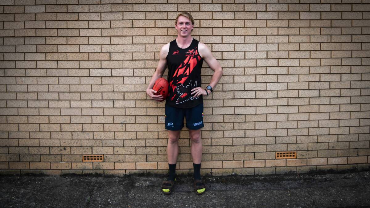 Marrar defender Bryce Mann is looking forward to his first game of the season against Charles Sturt University on Saturday. Picture by Bernard Humphreys