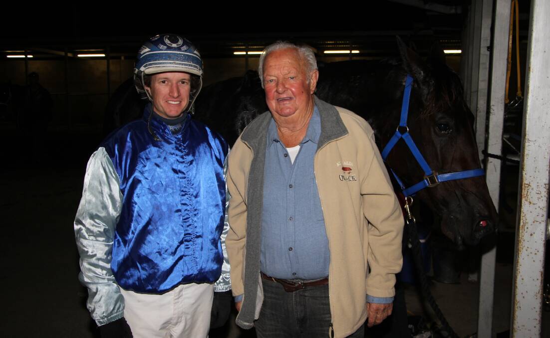 Trainer Terry Coelli with usual driver Blake Jones.