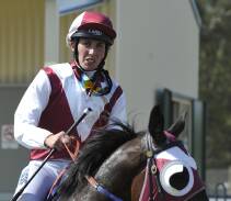 Amber Comb, when riding a winner as an amateur jockey, at Lockhart in 2015. Picture by Les Smith