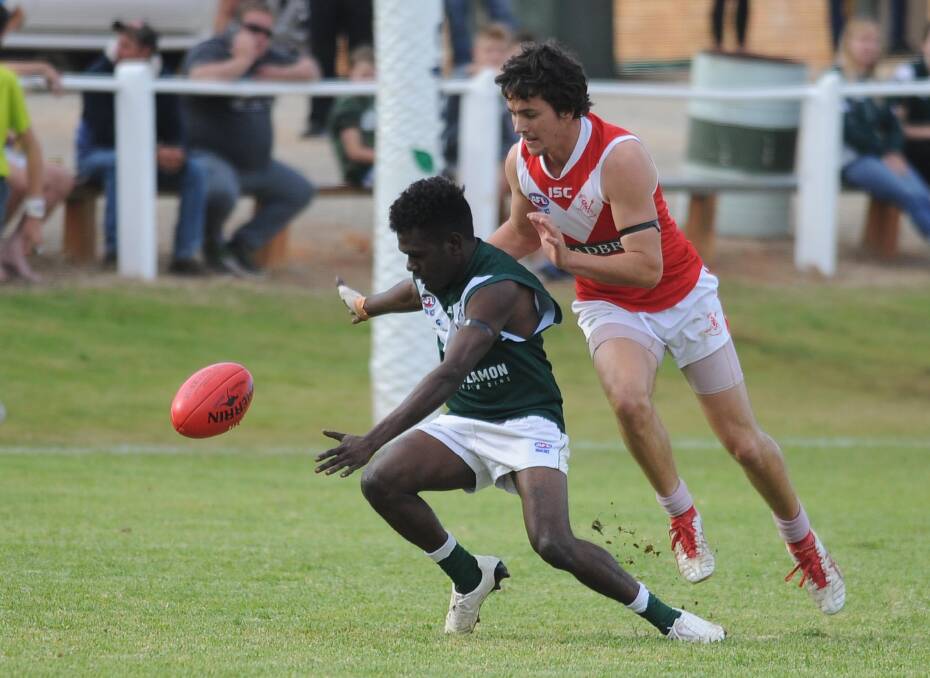 NEW BLOOD: Jack Munkara in action for Coolamon last season. The success of Munkara and Roy Kantilla last year has prompted the Hoppers to welcome three new recruits from the Tiwi Islands.