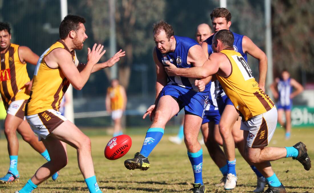 BACK HOME: Jason Reid in action for Temora against East Wagga-Kooringal earlier in the year. Picture: Emma Hillier