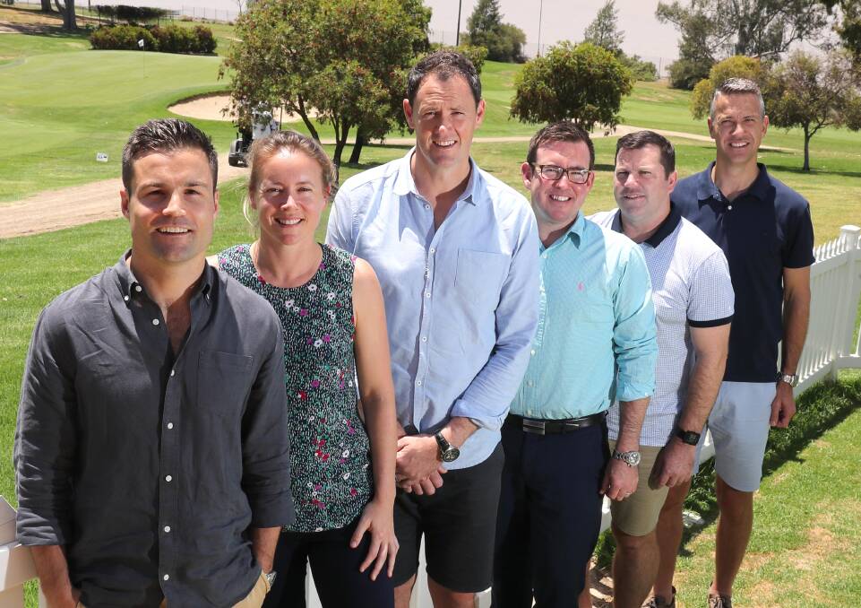 HEAVY HITTERS: AFL NSW-ACT's executive team of (from left) Sam Chadwick, Tiffany Robertson, Sam Graham, Anthony Brooks, Darren Denneman and Steve Mahar at Wagga Country Club on Thursday. Picture: Les Smith