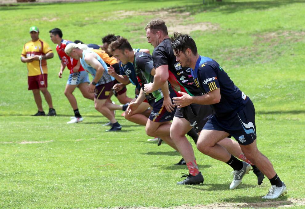 HOLDING PATTERN: The Riverina under 23s representative squad are put through their paces at training at Beres Ellwood Oval back in 2018. Picture: Les Smith