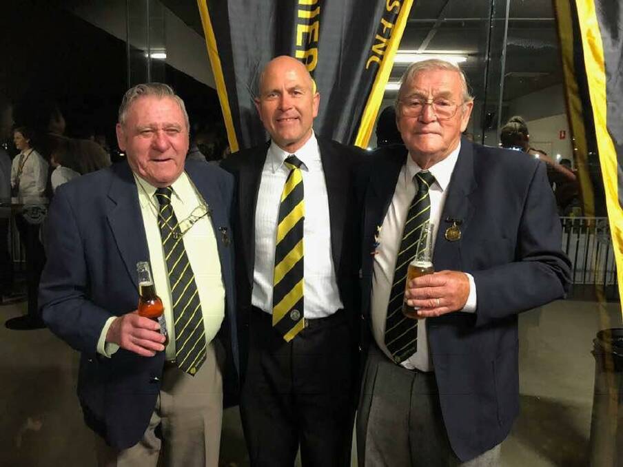CLUB STALWARTS: Wagga Tigers president Anthony Lyons with the club's newest life members Ron Terry and Barry Walker.