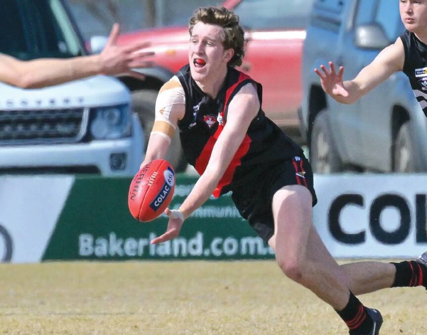 Austin Harwood in action for Irrewarra-Beeac this season. Picture by Colac Herald