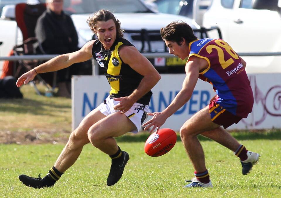 Angus Cumming (right) will return from a hamstring injury for Saturday's clash against Narrandera. Picture: Les Smith