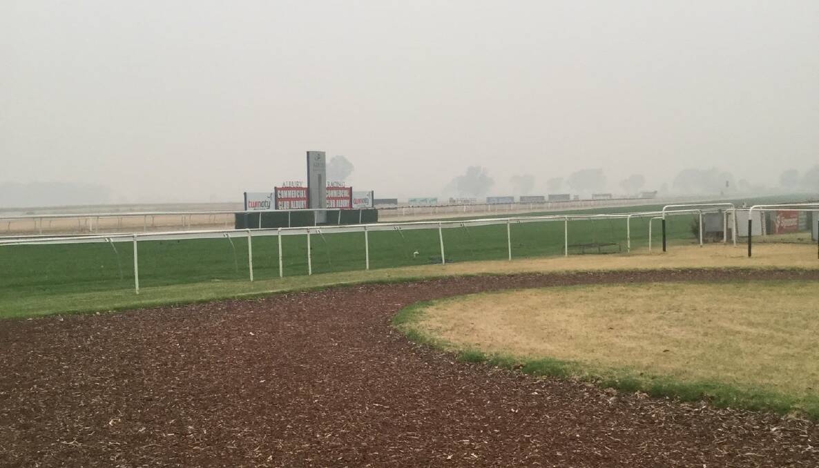 UNSAFE: Albury Racing Club on Monday morning, where Racing NSW stewards decided to postpone the race meeting due to the air quality. Picture: Racing NSW Stewards
