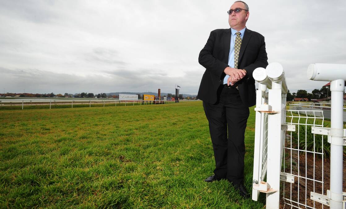 CALLED OFF: Southern District Racing Association chief steward John Davidson casts an eye over the Wagga track on Friday. Picture: Kieren L Tilly