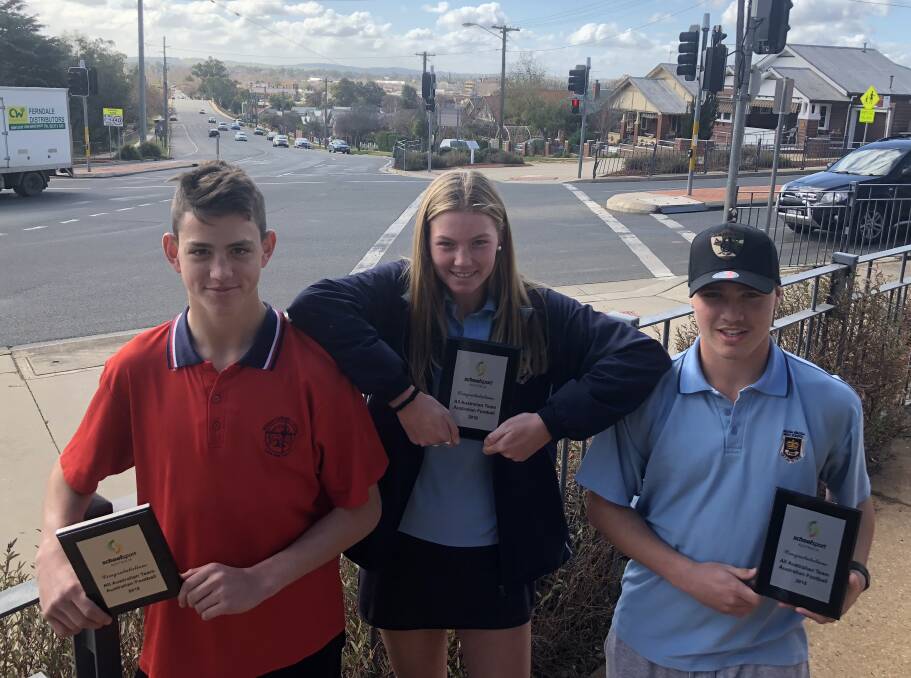 NATIONAL HONOUR: Kildare Catholic College's Patrick Voss and Wagga High School's Ally Morphett and Kai Watts have been selected in their resepctive under 15 All Australian teams. Picture: Matt Malone