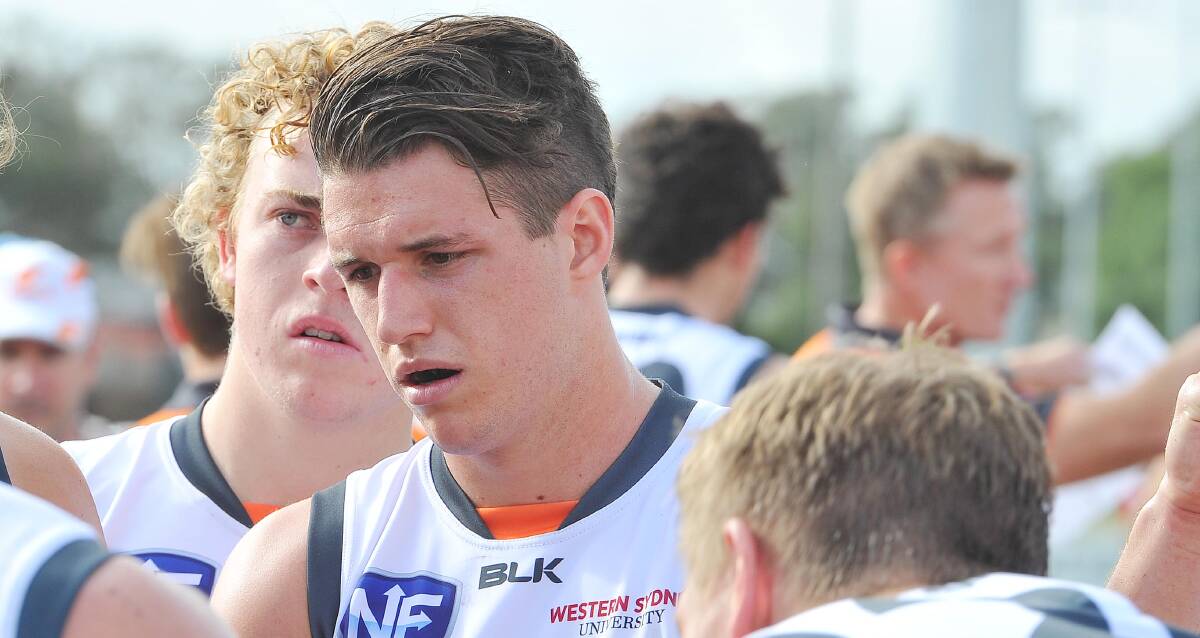 LIFELINE: Temora's Jake Barrett, pictured playing for the Giants' reserves in Wagga, has been picked up by Brisbane Lions in the AFL Rookie Draft. Picture: Kieren L Tilly