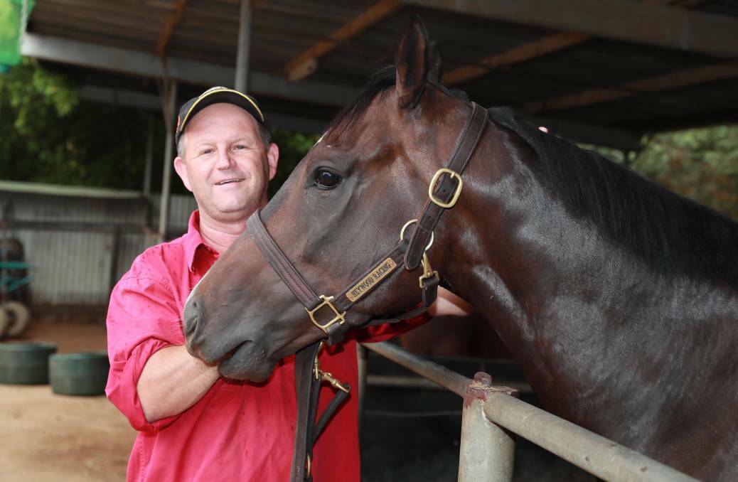 HAPPY DAYS: Wagga trainer Chris Heywood and Blitzar enjoyed success in the $50,000 Country Magic Showcase Handicap (1100m) at Dubbo on Sunday. Picture: Les Smith