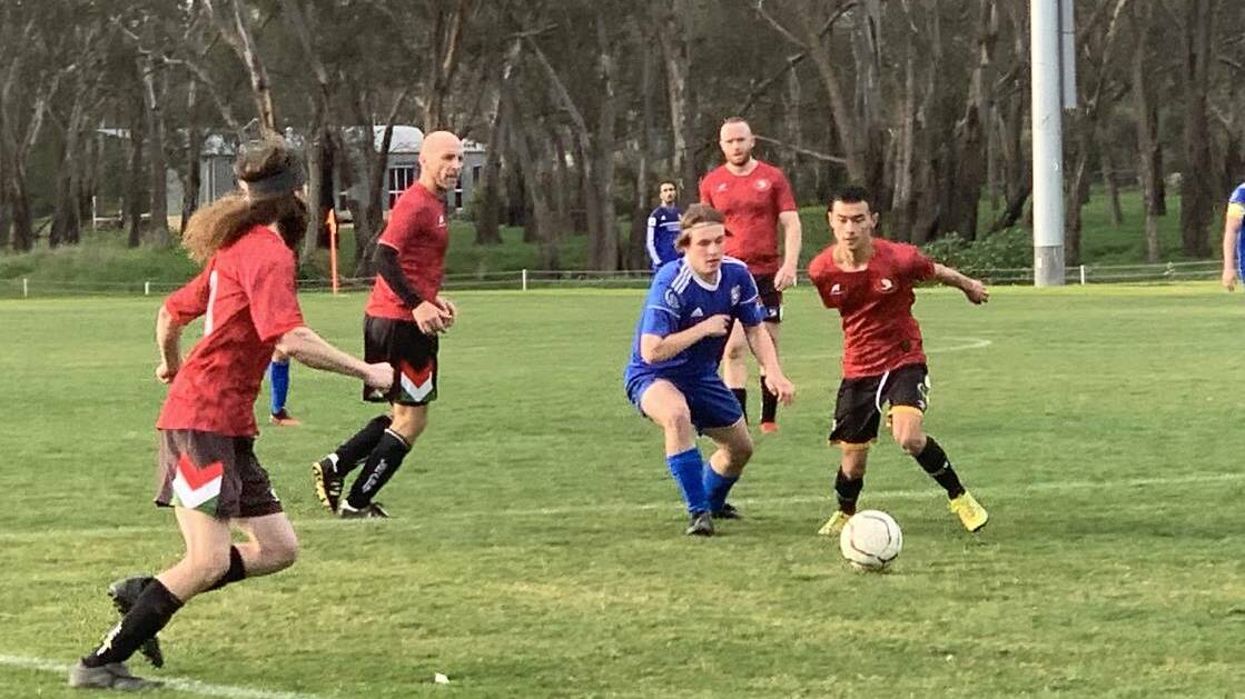 EXPERIMENT OVER: Albury City FC and Lake Albert battle it out in a trial game at Rawlings Park earlier in the month. Picture: Jon Tuxworth