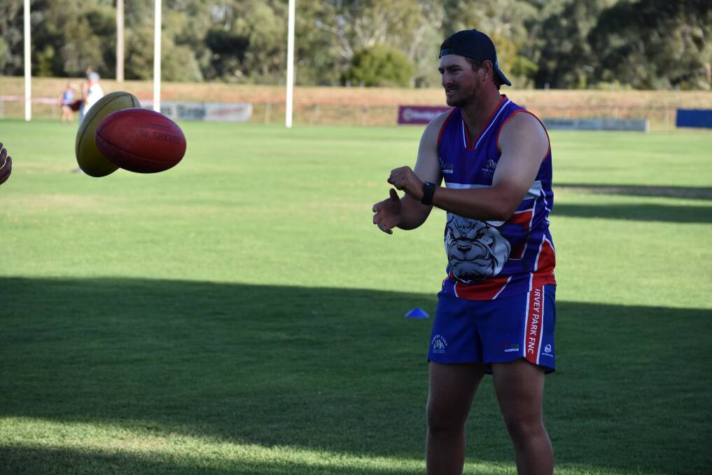BACK AT HOME: Former Turvey Park coach Mitch Sykes back at Bulldogs training at Maher Oval on Wednesday night. Picture: Courtney Rees