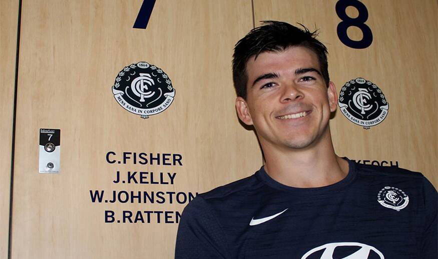 NEW DIGS: Matt Kennedy will wear number seven at his new club, Carlton. Picture: Carlton FC