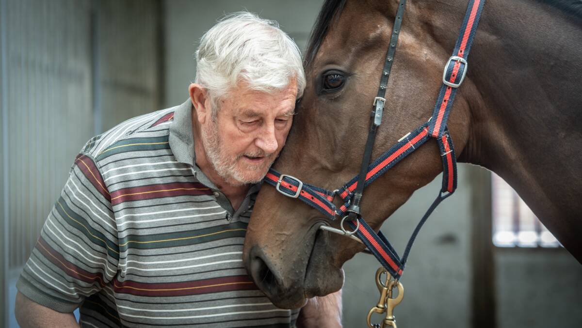 Canberra trainer Keith Dryden with Handle The Truth. Picture: The Canberra Times