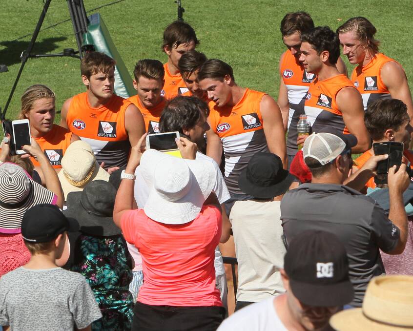 Keen fans catch a glimpse of the Giants in Narrandera back in 2017. Pictures: Les Smith