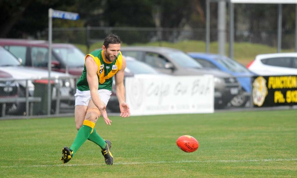 BACK AT HOME: Col Sanbrook in action for Leongatha.