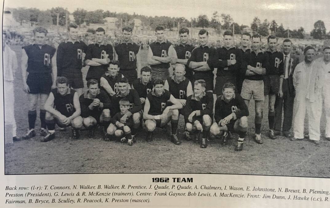 The Ariah Park-Mirrool 1962 South West premiership team.