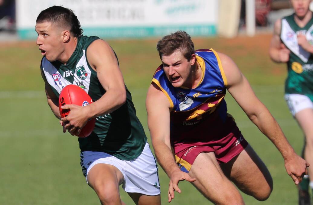 Jake Barrett in action for Coolamon during his first season at the club last year.